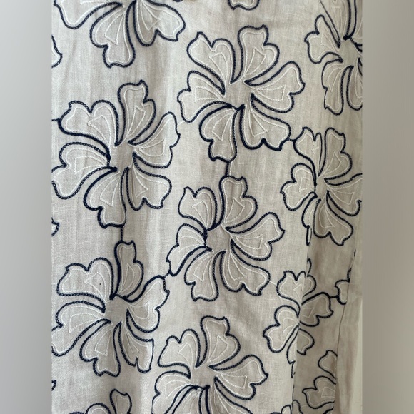 Bellambra Beige 100% Linen Floral Embroidered Shift Dress Made In Italy Sz Small - Picture 6 of 13